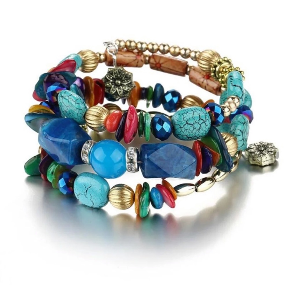 Vibrant Boho Fantasy Beaded bracelet